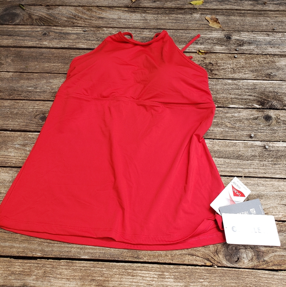 NEW Athleta High Neck Tie Back Tankini Swim Top